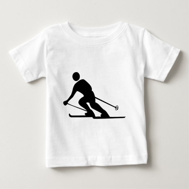Skidåkning - Svart T Shirt (Framsida)