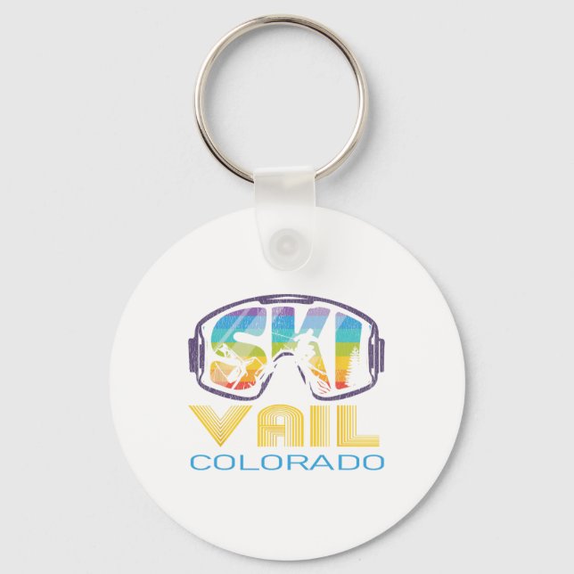 Skidåkning Vail Colorado Vinterlov  Nyckelring (Framsida)
