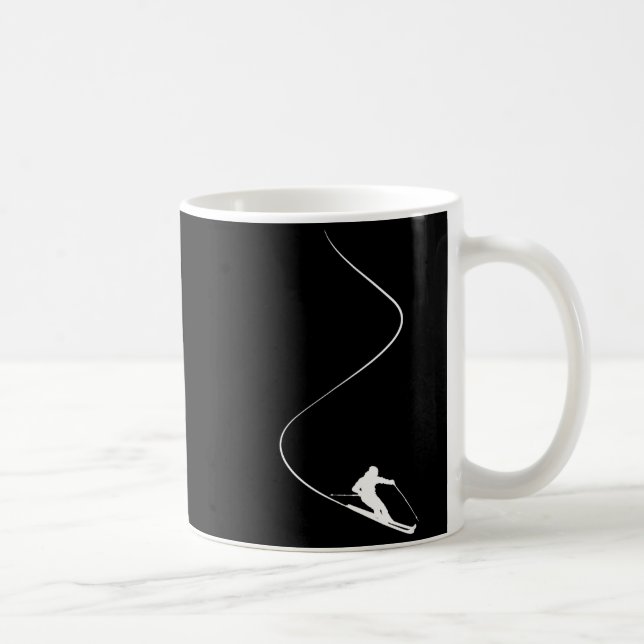 Skidåkning vinter sporter skidälskare skidåkare  kaffemugg (Höger)