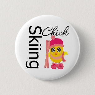 Skidåkningchick Knapp