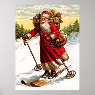 Skidåkningjultomten Poster