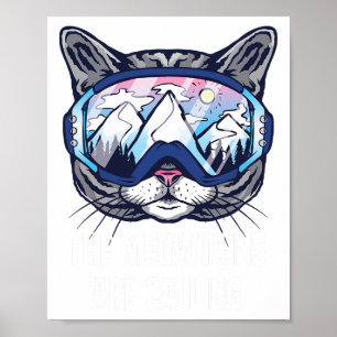 Skidåkningsglasögon Roligt Katten Kallar Poster