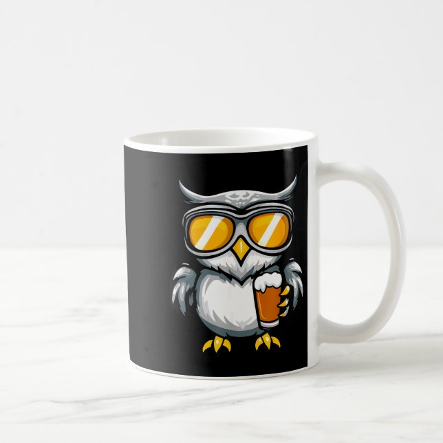 Skidåkningsuggla med öl _ apres skidåkning serie  kaffemugg (Höger)
