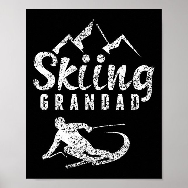 Skidande farfar skidåkare Skidfarfar  Poster (Framsidan)