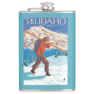 Skidar bärande snö för skieren - Idaho Fickplunta