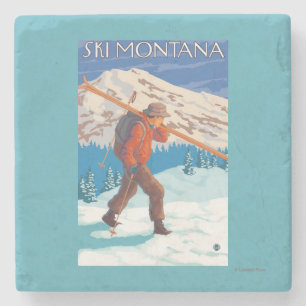 Skidar bärande snö för skieren - Montana Underlägg Sten