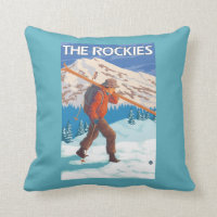 Skidar bärande snö för skieren - Rockiesna