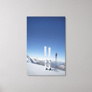 Skidar och skidar Poles Canvastryck