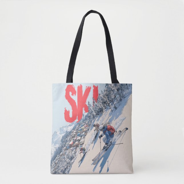 Skidäventyr på bergssluttning tygkasse (Framsida)