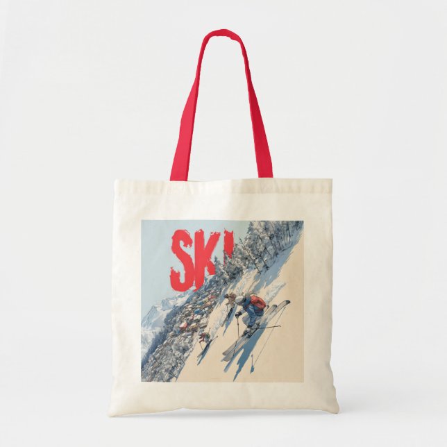 Skidäventyr på bergssluttning tygkasse (Framsidan)
