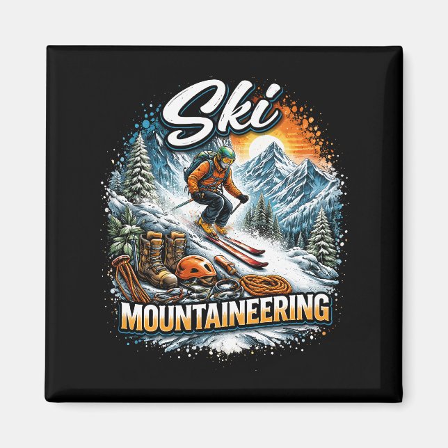 Skidbackeåkning Magnet (Framsidan)