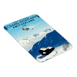 Skidburk, schweiziska poster magnet