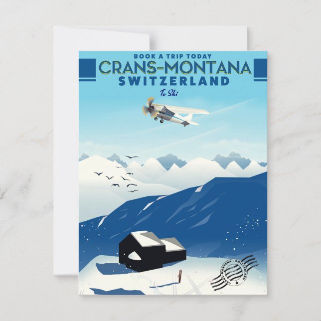 Skidburkar, montanskidor, Schweiz poster (Framsida)