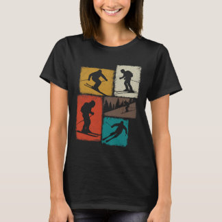 Skidcollage skidåkare män barn tränare ungdomar po t shirt