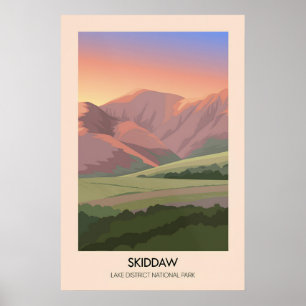 Skiddaw Lake District Resoreraffisch Poster