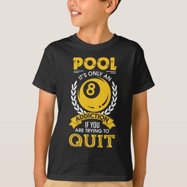Skiddle Cricket Tee's Pool Addiction Pool Player  T Shirt (Framsida)
