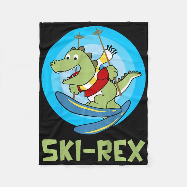 Skidförande barn Ski-rex Rollig Dino Småbarn Rolli Fleecefilt (Framsidan)