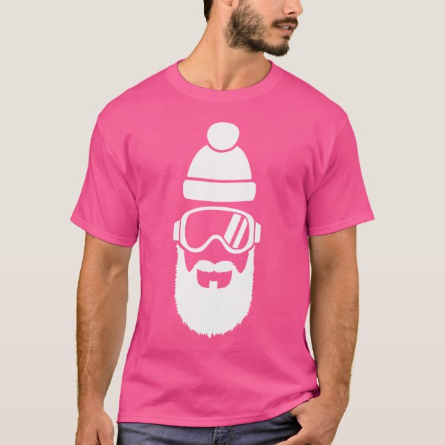 Skidglasögon Med Skägg T Shirt (Framsida)