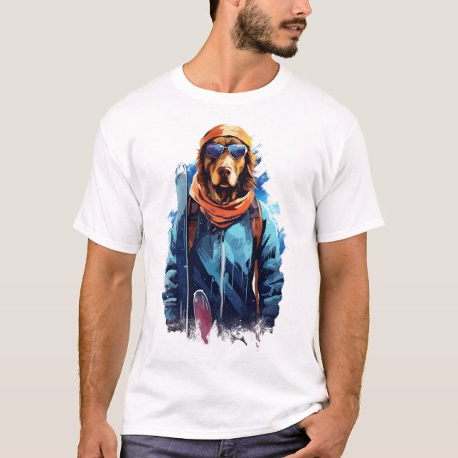 Skidhund i skidglasögon  5 t shirt (Framsida)