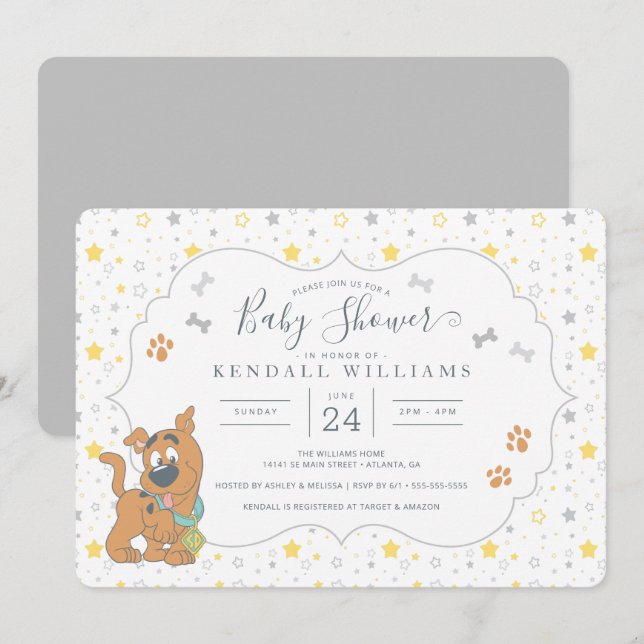 Skidinbjudan till Scooby-Doo Baby Shower Inbjudningar (Fram/baksida)
