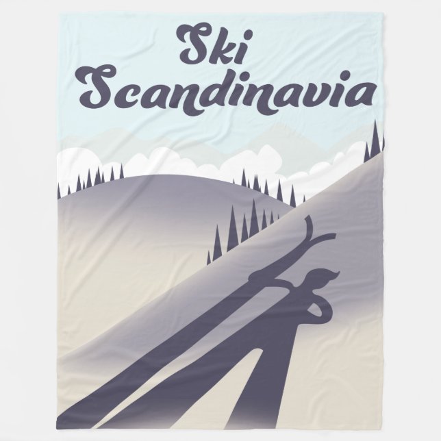 Skidinspirerad Skandinavien Fleecefilt (Framsidan)
