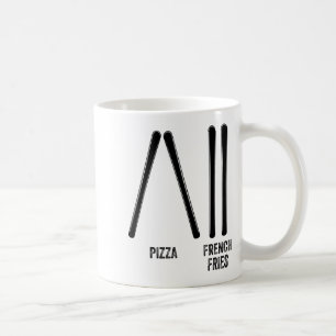 Skidinstruktör pizza & pommes frites hur kaffemugg