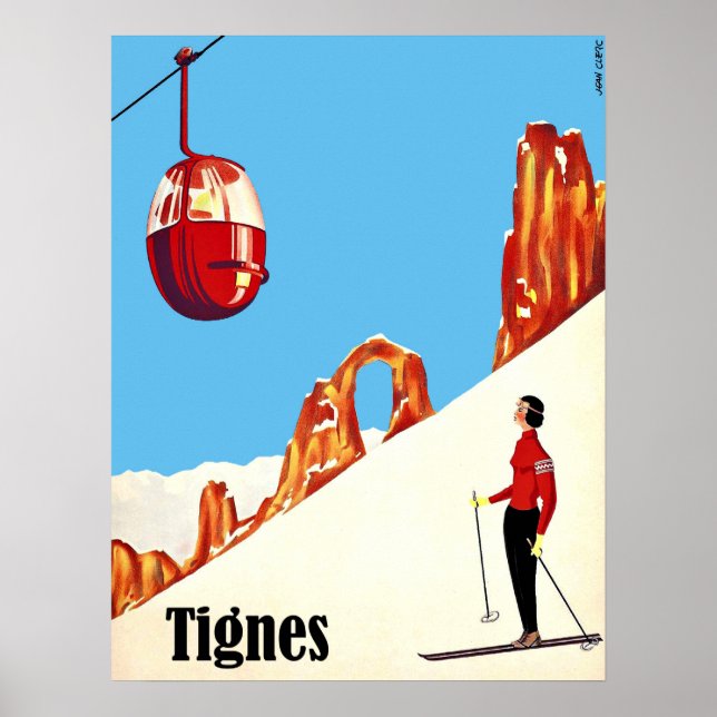 Skidlift i Tignes, Frankrike Poster (Framsidan)