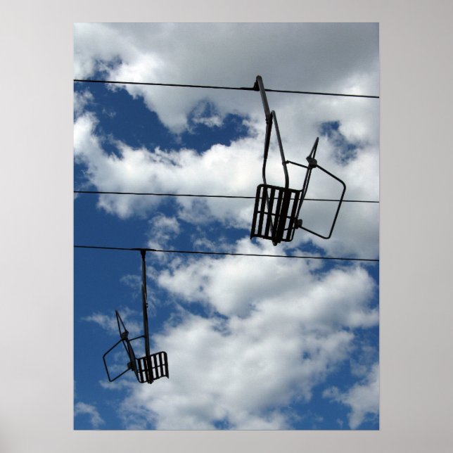 Skidlift och himmel poster (Framsidan)