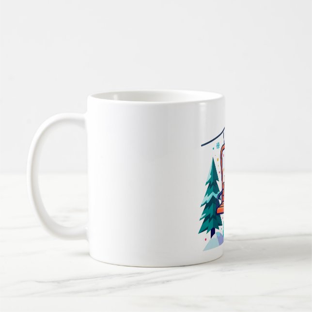 Skidlift Varm Choklad Vinter Konst Kaffemugg (Vänster)