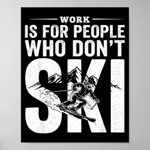 Skidliv först rolig skidåkning grafik berg poster