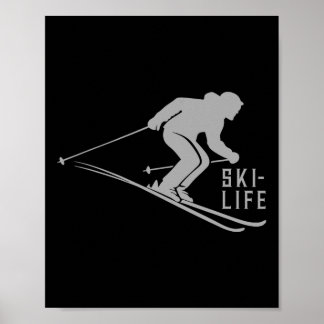 Skidliv Skidåkare Extrem Vintersport Berg C Poster