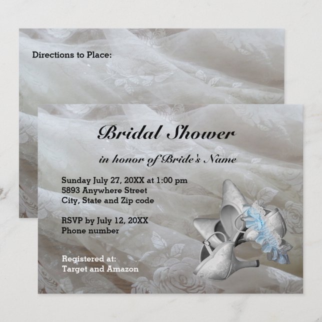 Skidor, Garter Bälte och Snöre Möhippa Inbjudan (Fram/baksida)