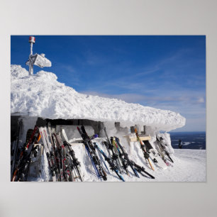 Skidor i skidorten Lappland affisch