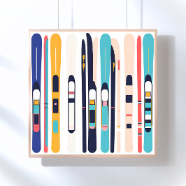 Skidor Modern Abstrakt Samtida Konst Poster