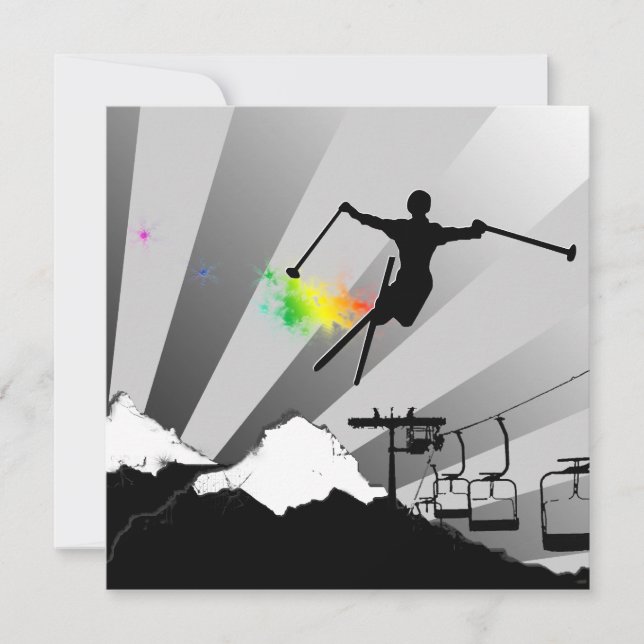 skidor: regnbågspulvret inbjudningar (Framsida)