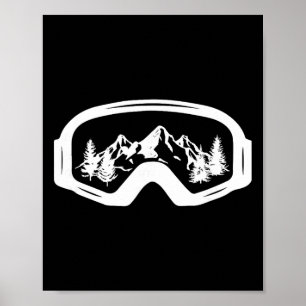 Skidor Snowboard Skidglasögon Snö Vintersporter Sk Poster