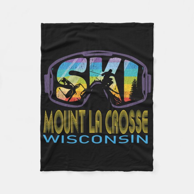 Skidort La Crosse Wisconsin skidsemester  Fleecefilt (Framsidan)