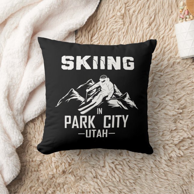 Skidort Park City Utah Kudde (Filt)