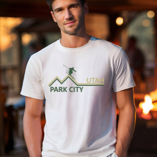 Skidort Park City Utah skidåkare T Shirt