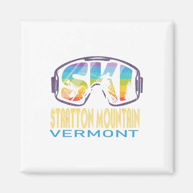 Skidort Stratton Mountain Vermont skidsemester  Magnet (Framsidan)