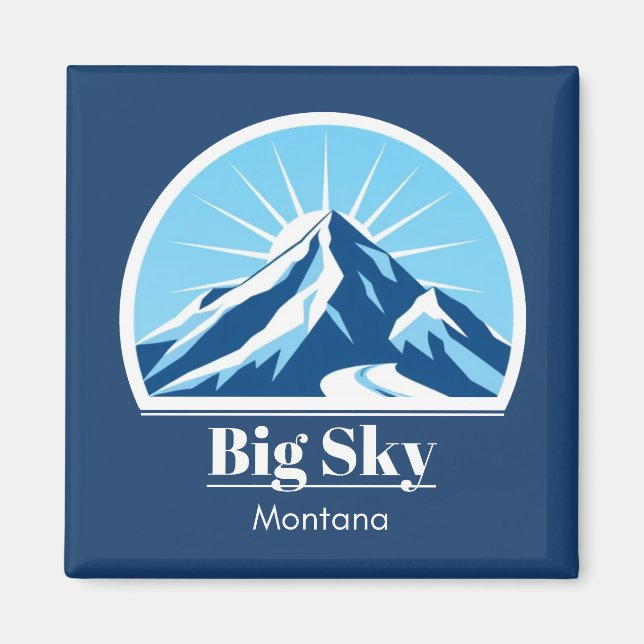 Skidorten Big Himmel Montana barn Magnet (Framsidan)