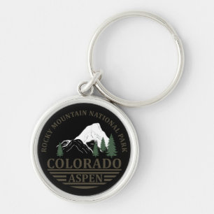 Skidorten Colorado Aspen Rund Silverfärgad Nyckelring