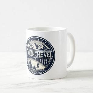 Skidorten Courchevel i alpernor i fransk Kaffemugg