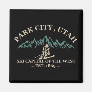 Skidorterna i Parkstaden Utah Magnet