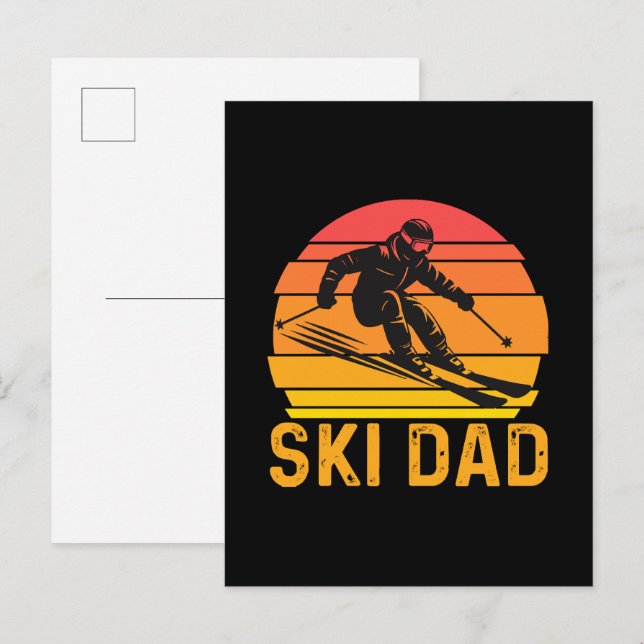 skidpappa inbjudan vykort (Fram/baksida)