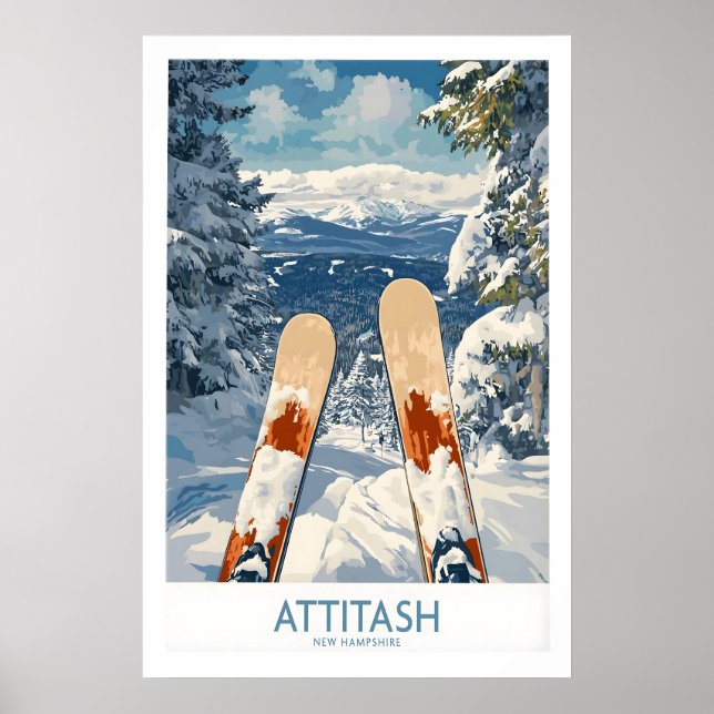 Skidposter Attitash New Hampshire 1 Poster (Framsidan)