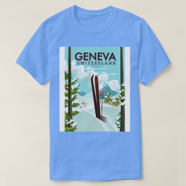 Skidposter i Genève (Schweiz) T Shirt (Design framsida)