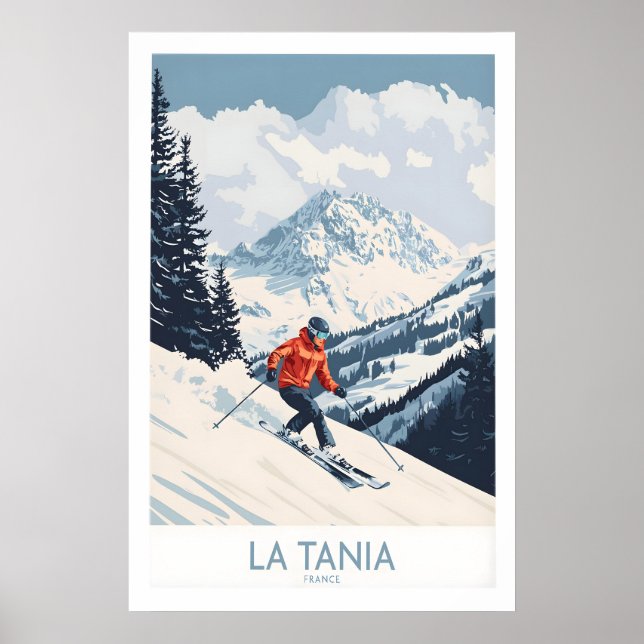 Skidposter La Tania Frankrike 1 Poster (Framsidan)