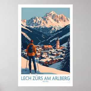 Skidposter Lech Zürs am Arlberg Österrike 1 Poster