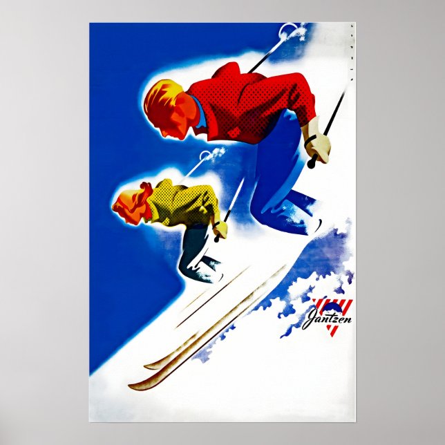 Skidposter Skidkonst Skidåkarepresent Affisch för  (Framsidan)